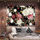 Riyidecor Fabric Watercolor Floral Tapestry Wall Hanging 80Wx60H Inch Vintage Flower Nature Plant Living Room Decoration for Women Girls Chic Botanical Rose Pattern Aesthetic Bedroom Dorm Home Decor