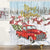 Riyidecor Merry Christmas Red Retro Truck Shower Curtain 60Wx72H Inch Holiday Pickup Winter Snow Tree Vocation New Year House Forest Foggy 12 Pack Plastic Hooks Fabric Waterproof Home Bathtub Decor