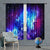 Riyidecor Galaxy Outer Space Nebula Curtains (2 Panels 42 x 63 Inch) Blue Rod Pocket Universe Planets Psychedelic Fantasy Star Black Art Printed Living Room Bedroom Window Drapes Treatment Fabric