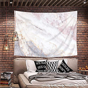 Riyidecor Pink White Gray Marble Fabric Tapestry Wall Hanging 60Hx80W Inch Abstract Luxury Nature Stone Textured Crack for Men Women Modern Elegance Home Dorm Decor Bedroom Living Room