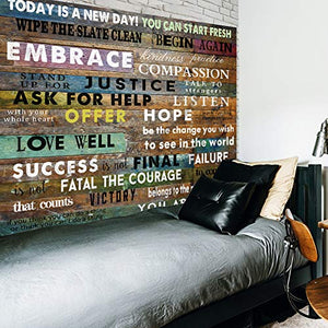 Riyidecor Quotes Inspirational Tapestry Motivational Funny Wooden Striped Letter 51x59 Inches Rustic Positive Saying Farmhouse Art Hanging Bedroom Living Room Dorm Wall Blankets Home Decor Fabric