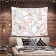 Riyidecor Pink Grey Tapestry Geometric Marble Rose Gold Stripes Unique 91Wx71H Inch Surface Blocks Cracked Pattern Lines White Natural Luxury Realistic Decoration Living Room Bedroom Fabric Polyester