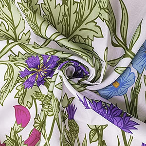 Riyidecor Fabric Green Leaves Shower Curtain for Bathroom Decor 60Wx72H Inch Floral Flower Botanical Decorative Bath Set Plants Herbs Bathroom Accessories Polyester Waterproof 12 Pack Hooks