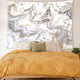 Riyidecor Gray Marble Tapestry Golden Wave 51x59 Inch Crack Textured Abstract Nature Modern Simple Art Wall Hanging Decor Home Fabric Dorm Bedroom