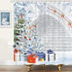 Riyidecor Merry Christmas Tree Shower Curtain 60Wx72H Inch Xmas Stairs Holiday Winter Vacation Snow Gift Candy Cane New Year Eve 12 Pack Plastic Hooks Fabric Waterproof Home Bathroom Decor