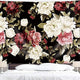 Riyidecor Fabric Watercolor Black Floral Tapestry Wall Hanging 91Wx71H Inch Vintage Flower Nature Plant Living Room Decoration Blossom Botanical Rose Retro Aesthetic Bedroom Dorm Home Decor WW-KRGG