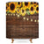 Riyidecor Rustic Sunflowers Wooden Board Light Shower Curtain Brown Yellow Country Spring Flowers Vintage Plant Kids Decor Fabric Nature Bathroom Polyester 72x84 Inch Include Plastic 12 Pack Hooks