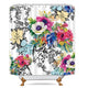Riyidecor Watercolor Floral Shower Curtain Flower Blossoming Wildflowers Birds Spring Leaves Branches Decor Collection Fabric Polyester Waterproof 72x72 Inch Plastic Hooks 12 Packs