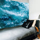 Riyidecor Ocean Wave Tapestry Blue Sea 91x71 Inch Landscape Scenery Extra Big Long Nature Water Art Modern Simple Wall Hanging Decor Home Fabric Dorm Bedroom