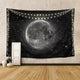 Riyidecor Universe Moon Themed Tapestry Galaxy Planet Black and White Outer Space Image Tapestry Wall Hanging Art Decor Fabric Home Dorm for Living Room 51x59Inch