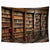 Riyidecor Vintage Wooden Library Tapestry 80x60 Inch Oblique Bookshelf Tapestry Full of Old Books Tapestry Gothic Classical Antique Historic Hippie Art Wall Hanging Bedroom Living Room