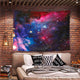 Riyidecor Space Tapestry Starry Sky Galaxy 60x80 Inch Universe Tapestry Celestial Stars Purple Wall Hanging Bedding Wall Art Decor Bathroom Fabric Home Dorm Living Room