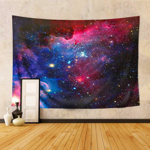 Riyidecor Outer Space Tapestry Starry Sky Galaxy Universe Celestial Stars 51x59 Inch Purple Night Ocean Magical Nebula Wall Hanging Art Decor Bathroom Fabric Home Dorm Living Room