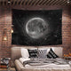 Riyidecor Universe Moon Themed Tapestry Galaxy Planet Black and White Outer Space Image Tapestry Wall Hanging Art Decor Fabric Home Dorm for Living Room 51x59Inch