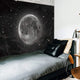 Riyidecor Universe Moon Themed Tapestry Galaxy Planet Black and White Outer Space Image Tapestry Wall Hanging Art Decor Fabric Home Dorm for Living Room 51x59Inch
