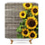 Rustic Sunflower Wood Plank Shower Curtain Panel Primitive Spring Blooming Flower Country Woman