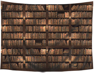 Riyidecor Vintage Wooden Library Tapestry Study Room Scene Tapestry Full of Old Books Tapestry Classic Bookshelf Tapestry Wall Hanging Tapestry Art Decor Fabric Home Dorm for Living Room 51x59 Inch