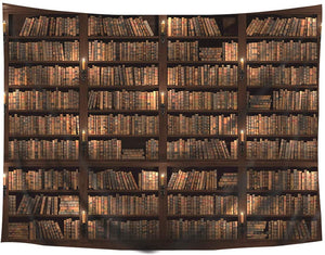 Riyidecor Vintage Wooden Library Tapestry Study Room Scene Tapestry Full of Old Books Tapestry Classic Bookshelf Tapestry Wall Hanging Tapestry Art Decor Fabric Home Dorm for Living Room 60x80Inch