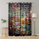 Corovy Colorful Brick Blackout Curtains (2 Panels Each 52 x 63 Inch)