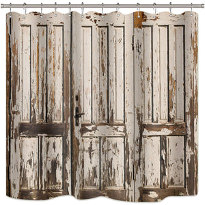 Rustic-Shower-Curtain-Barn-Door-Wooden-Vintage-Wood-Farmhous